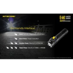 Nitecore E4K Next Generation 21700 Compact EDC Flashlight -Nitecore Lumen20Tactical20LLC20dba20Nitecore20Store E4Kxxmktxx3xxs