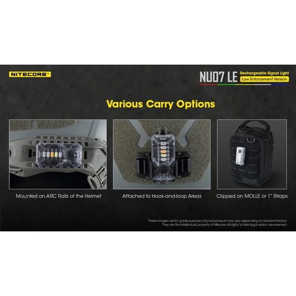 Nitecore NU07 LE 5-Color Rechargeable Signal Light For Helmet Or Molle 3 Nitecore NU07 LE 5-Color Rechargeable Signal Light For Helmet Or Molle - Image 3