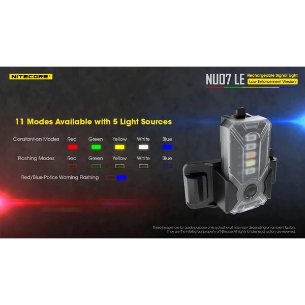Nitecore NU07 LE 5-Color Rechargeable Signal Light For Helmet Or Molle 4 Nitecore NU07 LE 5-Color Rechargeable Signal Light For Helmet Or Molle - Image 4
