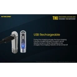 Nitecore TIKI 300 Lumen USB Rechargeable Keychain Flashlight UV/CRI -Nitecore Lumen20Tactical20LLC20dba20Nitecore20Store TIKIxxmktxx4xxs 1