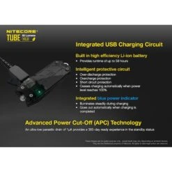 Nitecore TUBE V2.0 55 Lumen USB Rechargeable Keychain Flashlight (Transparent) -Nitecore Lumen20Tactical20LLC20dba20Nitecore20Store TUBEV2xxmktxx2xxs 3