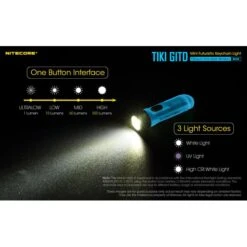 Nitecore TIKI GITD Blue 300 Lumen USB Rechargeable Keychain Flashlight With UV & High CRI Light -Nitecore Lumen20Tactical20LLC20dba20Nitecore20Store gitdxxblxxmktxximgxx3xxs
