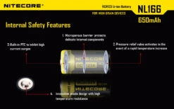 Nitecore RCR123 Rechargeable Battery -Nitecore NL166 2
