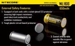 Nitecore RCR123 Rechargeable Battery -Nitecore NL166 4