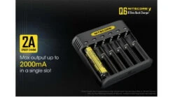 Nitecore Q6 Six Slot 2A Universal Li-ion/IMR Battery Charger -Nitecore opplanet nitecore battery charger imr li ion 6 channels 2000 ma max charge current black q6 av 2
