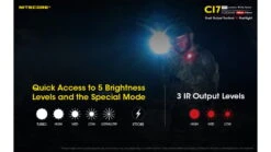 Nitecore CI7 White/Infrared IR CREE XP-G3 S3 LED Flashlight -Nitecore opplanet nitecore ci7 2500 lumen white and infrared ir led flashlight black 6952506405237 av 8