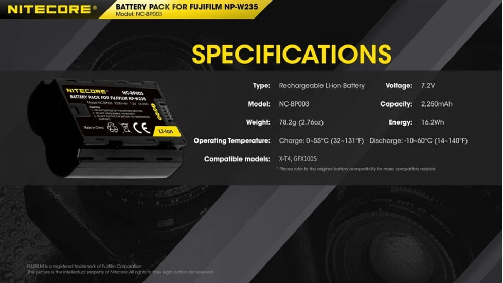 Nitecore NC-BP003 Camera Battery 3 Nitecore NC-BP003 Camera Battery - Image 3