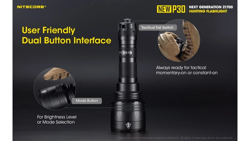 Nitecore New P30 CREE XP-L HI V3 LED 676 Yard Long Throw Hunting Flashlight 9 Nitecore New P30 CREE XP-L HI V3 LED 676 Yard Long Throw Hunting Flashlight - Image 9
