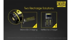 Nitecore NL1834R 3400mAh USB Rechargeable 18650 Battery -Nitecore opplanet nitecore nl1834r 3400mah usb rechargeable 18650 battery yellow 6952506492305 av 2