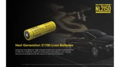 Nitecore NL2150 21700 5000mAh Rechargeable Li-ion Battery -Nitecore opplanet nitecore nl2150 21700 5000mah rechargeable li ion battery yellow 6952506492848 av 2