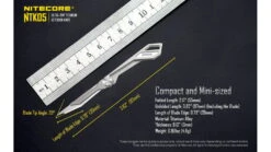 Nitecore NTK05 Titanium Folding Scalpel Keychain Knife -Nitecore opplanet nitecore ntk05 titanium folding scalpel keychain knife 2 17in tc4 titanium alloy silver 6952506493098 av 5