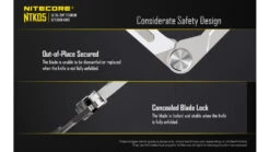 Nitecore NTK05 Titanium Folding Scalpel Keychain Knife -Nitecore opplanet nitecore ntk05 titanium folding scalpel keychain knife 2 17in tc4 titanium alloy silver 6952506493098 av 6