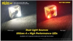 Nitecore NU05 V2 High Performance LED Rechargeable Red White Safety & Signal Light -Nitecore opplanet nitecore nu05 v2 high performance led rechargeable red white safety signal light white red 40 lumens black 6952506407286 av 3