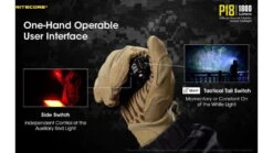 Nitecore P18 CREE XHP35 HD Compact Flashlight W/Silent Tactical Switch & Auxiliary Red LED -Nitecore opplanet nitecore p18 1800 lumen compact edc flashlight with silent tactical switch and auxiliary red led black 6952506405046 av 11