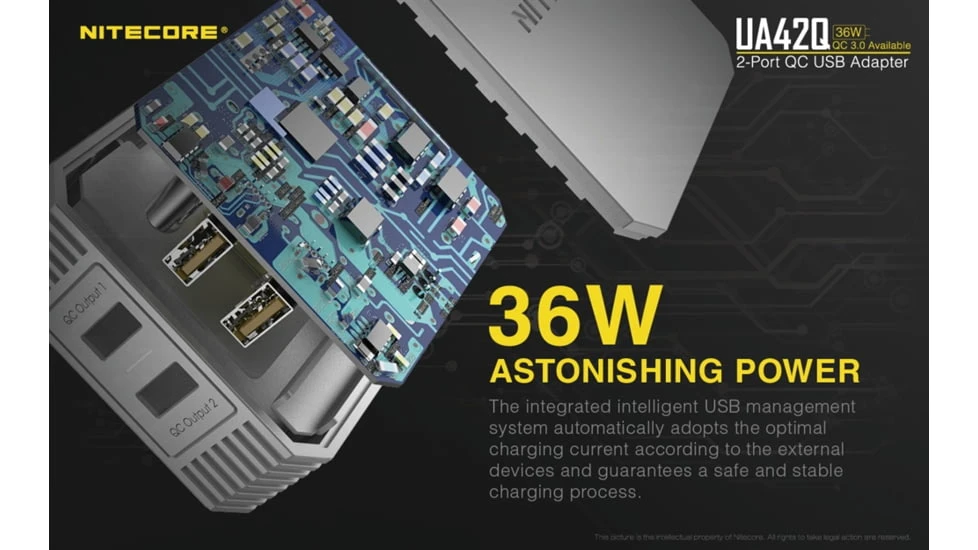 Nitecore UA42Q 2-Port Quick Charge USB 2.0 & 3.0 Adapter 10 Nitecore UA42Q 2-Port Quick Charge USB 2.0 & 3.0 Adapter - Image 10