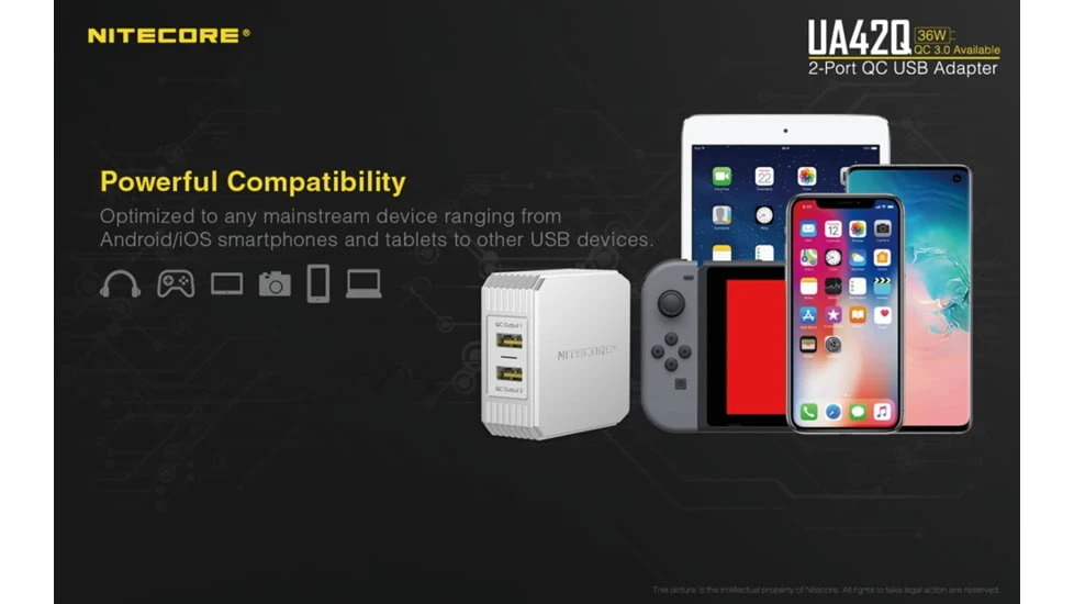 Nitecore UA42Q 2-Port Quick Charge USB 2.0 & 3.0 Adapter 9 Nitecore UA42Q 2-Port Quick Charge USB 2.0 & 3.0 Adapter - Image 9